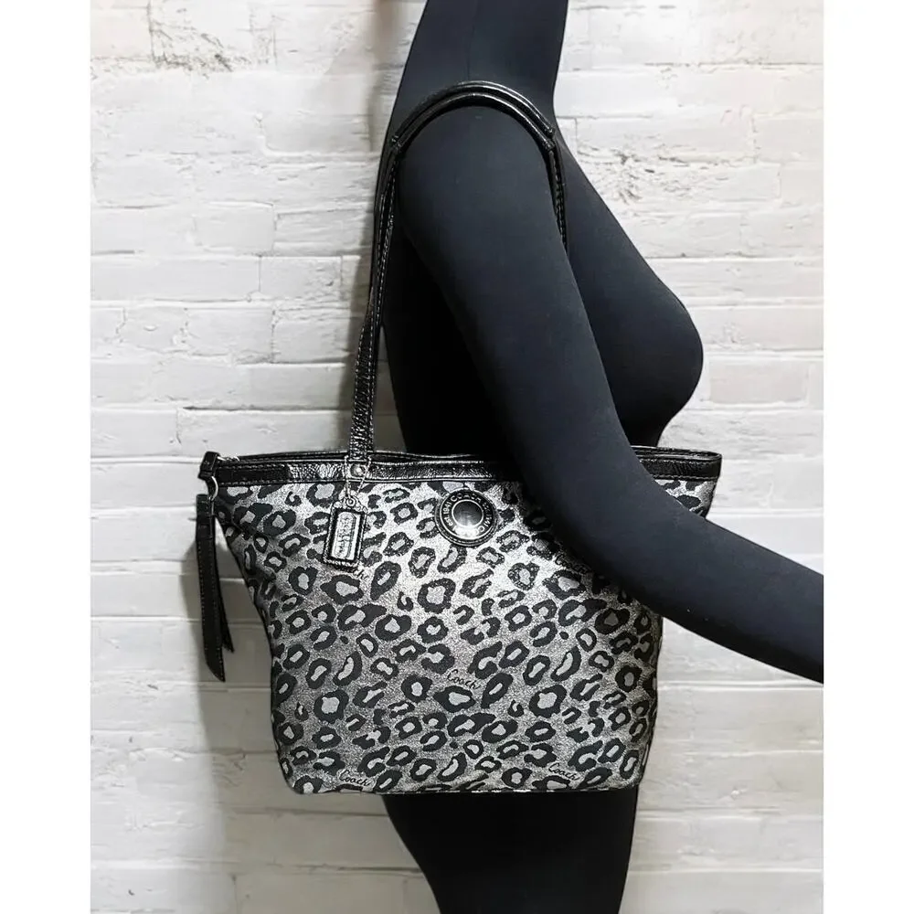 Coach F21061 Metallic Ocelot Tote Bag